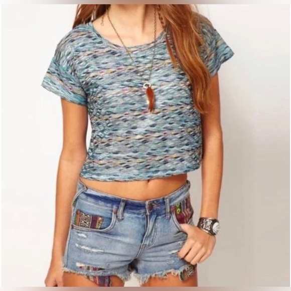 Free People Tops - 🍁Free People Colorwave 3D Knit Yarn Crop Top